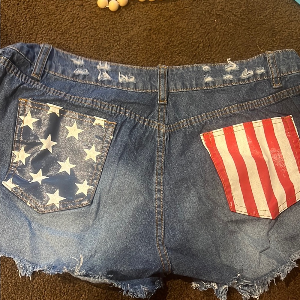 Denim American Flag Women's Shorts